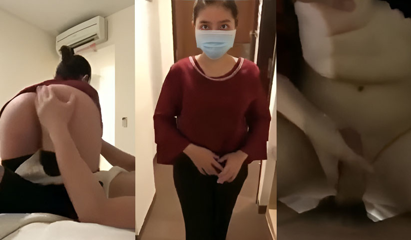 La ragazza era timida per la prima volta mentre riceveva un massaggio